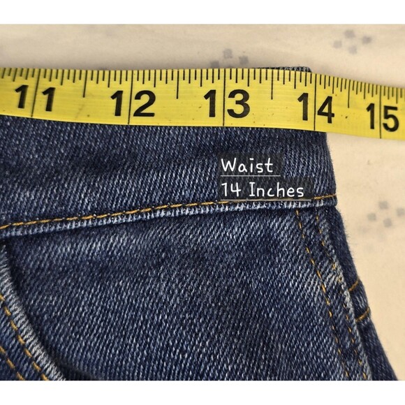 90s Vintage Lee Mom Jeans Womens Sz 14‎ Blue Denim High Rise Straight Made USA - Picture 10 of 13